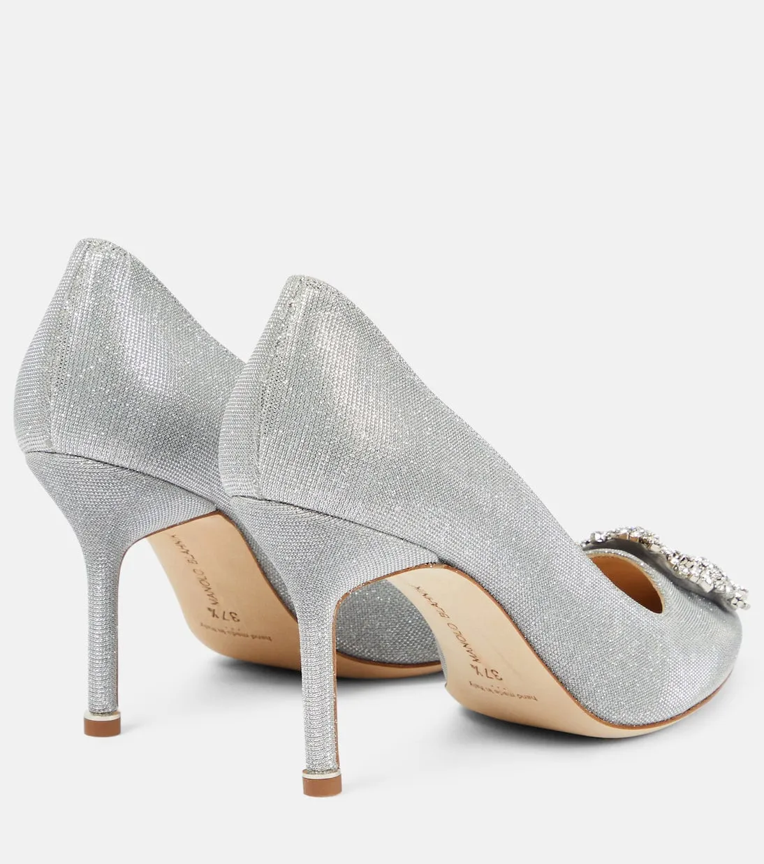 hangisi 90 shoes with glitter and Manolo Blahnik decoration, purple