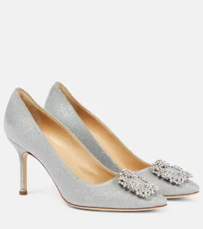 hangisi 90 shoes with glitter and Manolo Blahnik decoration, purple
