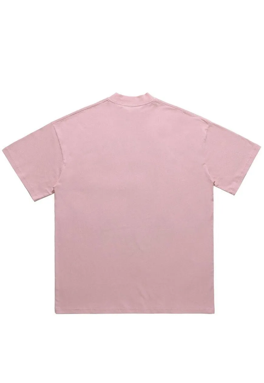 Lips print t-shirt grunge lipstick tee mouth top in pink