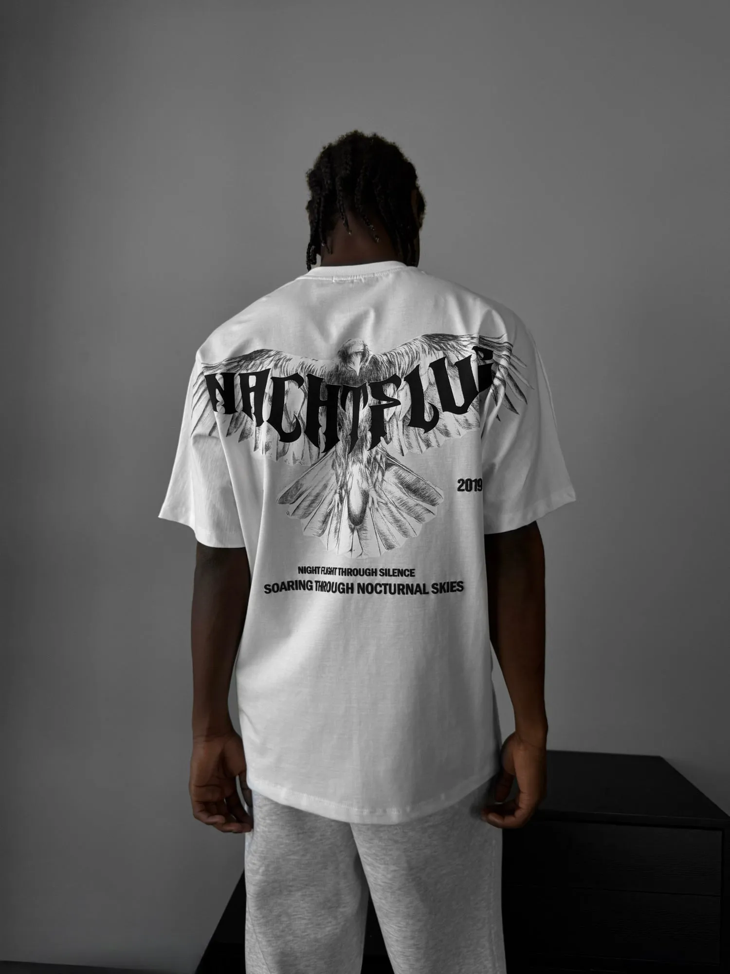 Oversize "Nachtflug" T-Shirt - Ecru