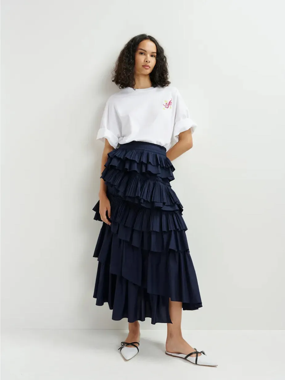 T-shirt Oversize con Ricamo Bianco